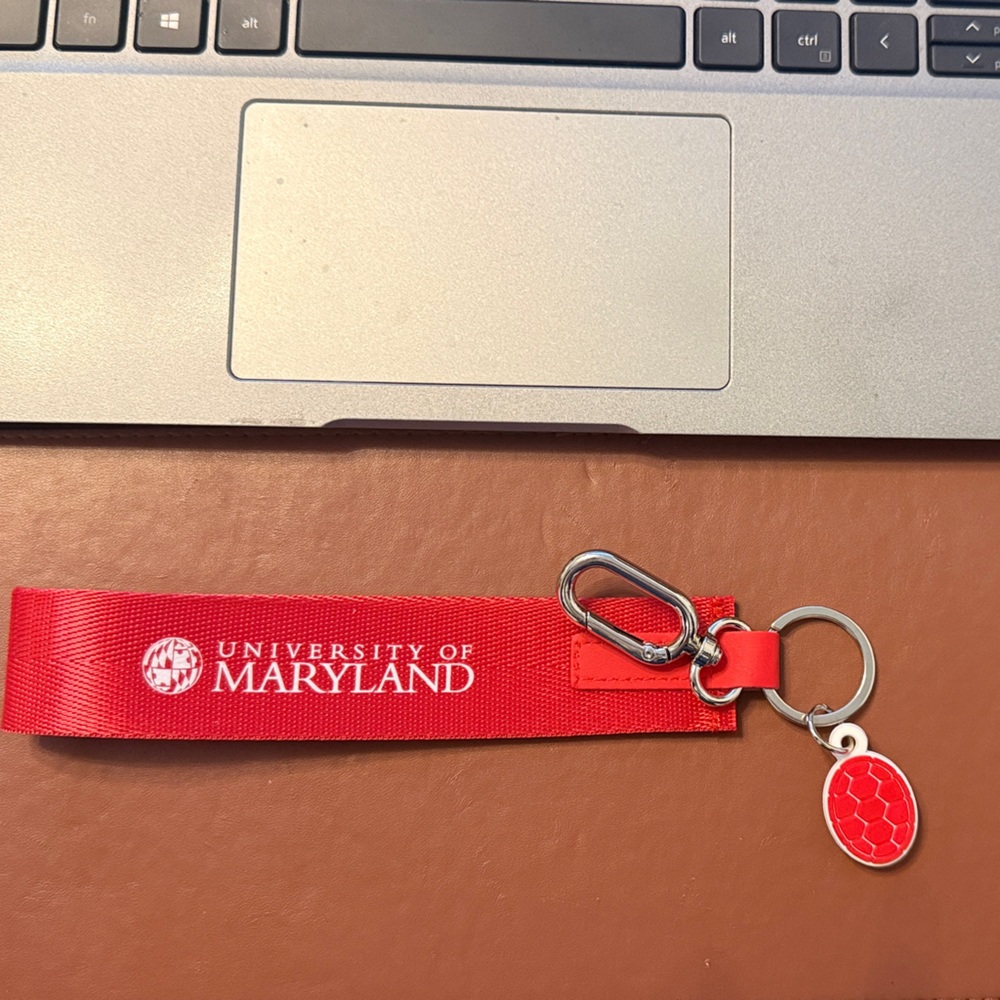 Red Branded Keychain Wristlet